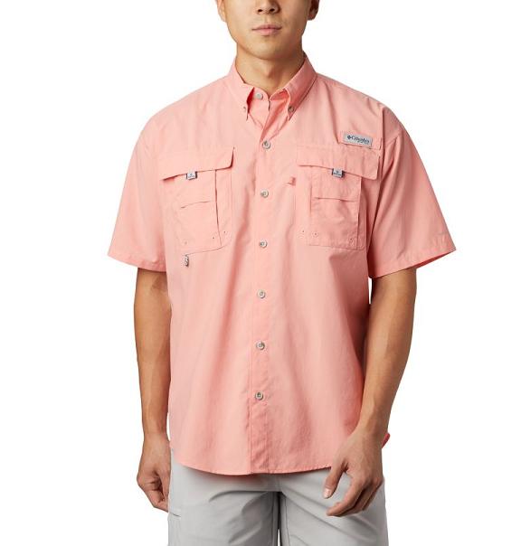 Columbia Mens Fishing Shirts Sale UK - PFG Bahama II Clothing Pink UK-504503